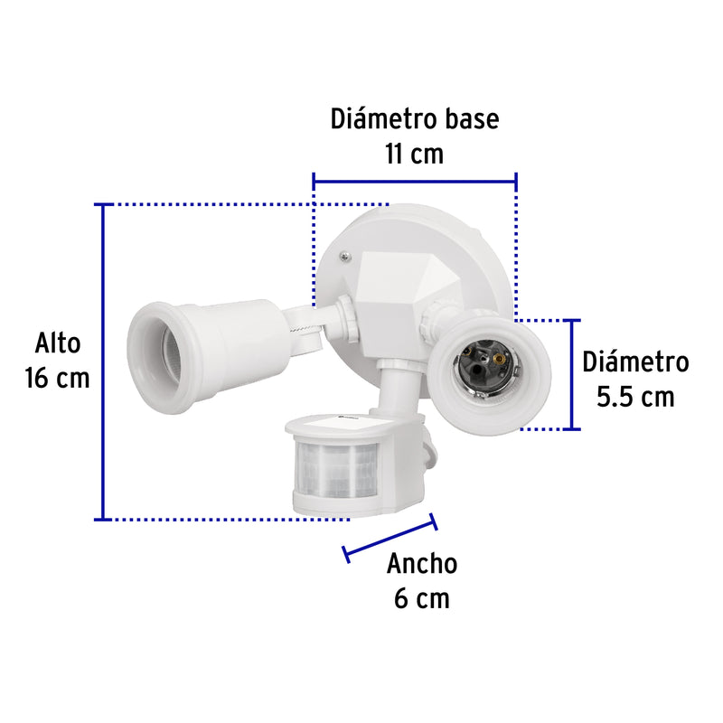 Arbotante de Seguridad Blanco con Sensor de Movimiento Volteck Lait