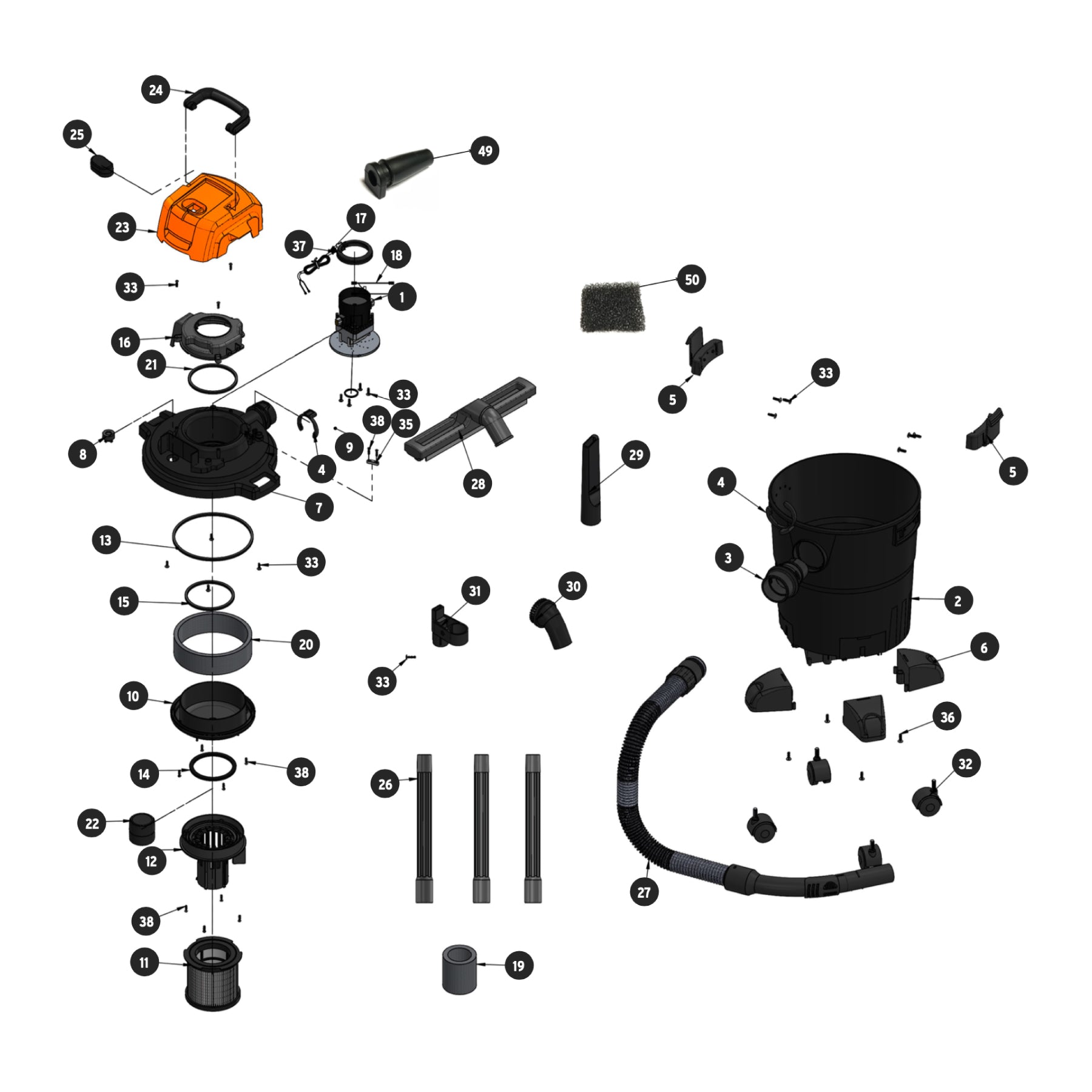 Aspiradora Plastica Solidos y Liquidos 15 Lts (4 gal) Truper