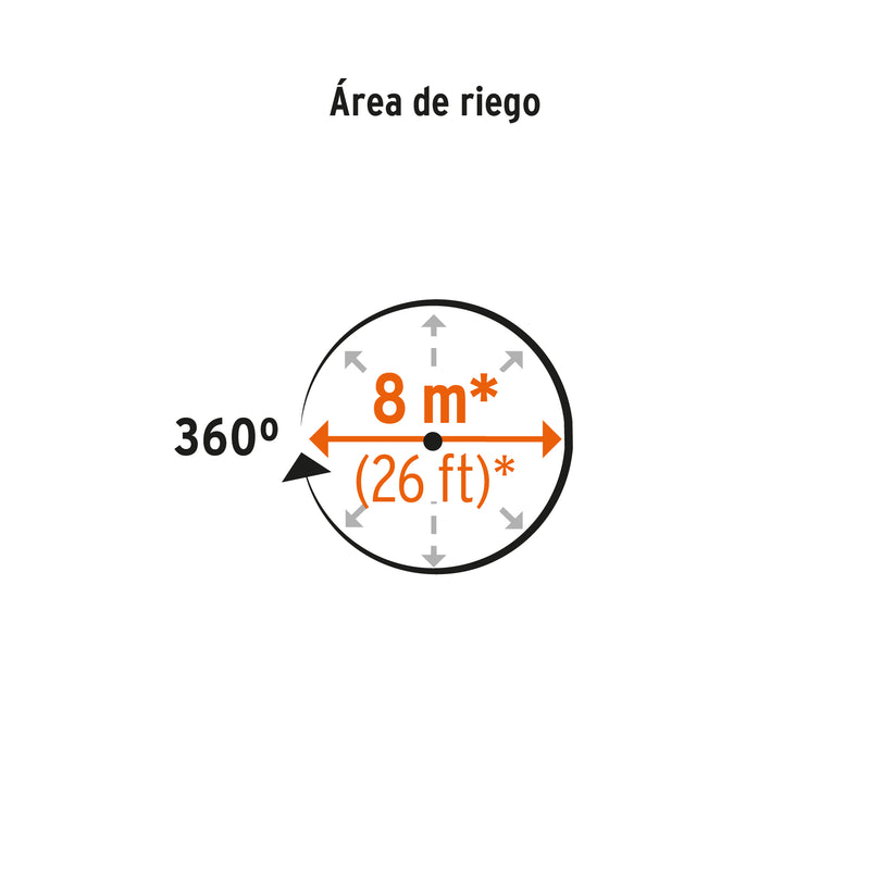 Aspersor Base Plástica 3 Brazos de Laton Truper
