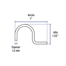 Abrazadera Uña Volteck 1"1/2 (38 mm) Bolsa 5 Piezas