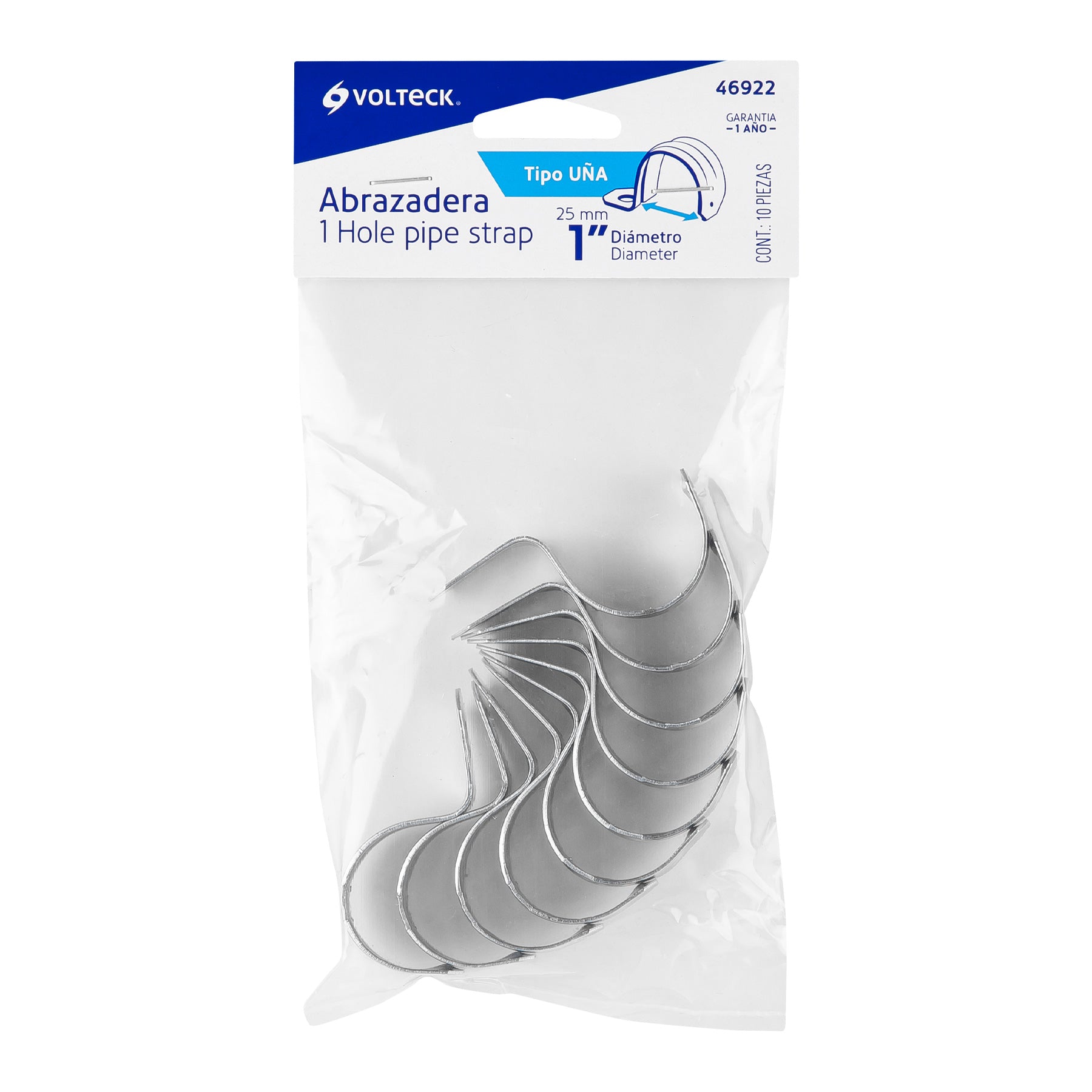 Abrazadera Uña Volteck 1" (25 mm) Bolsa 10 Piezas