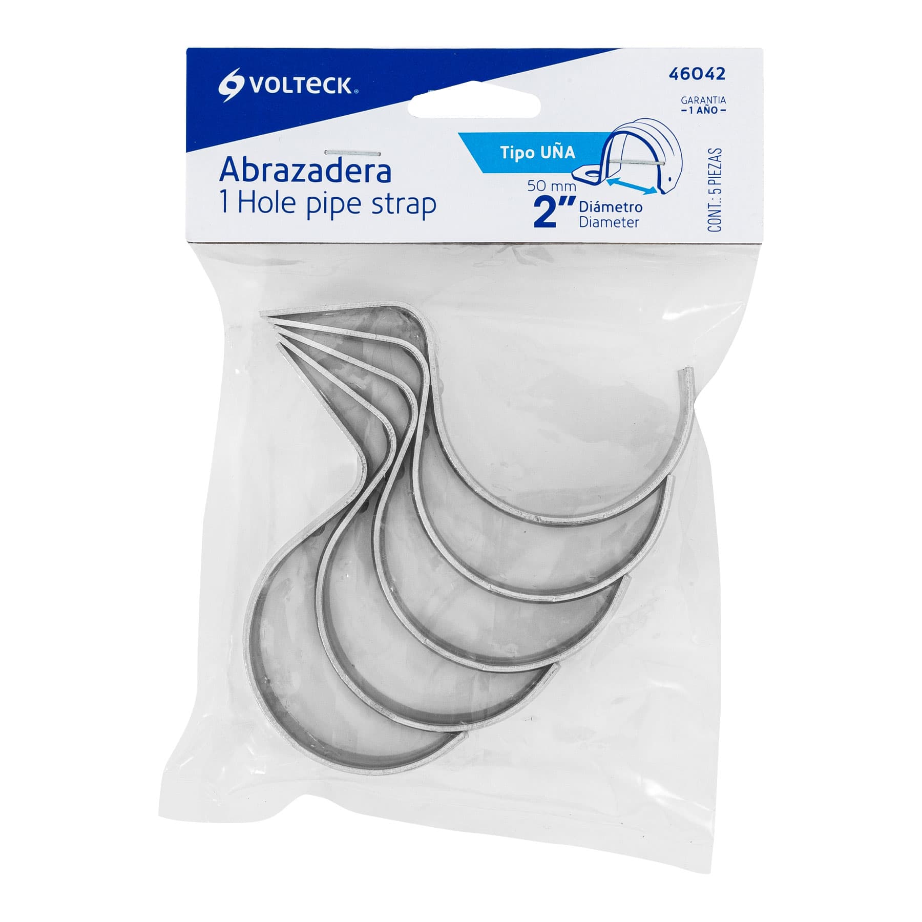 Abrazadera Uña Volteck 2" (50 mm) Bolsa 5 Piezas