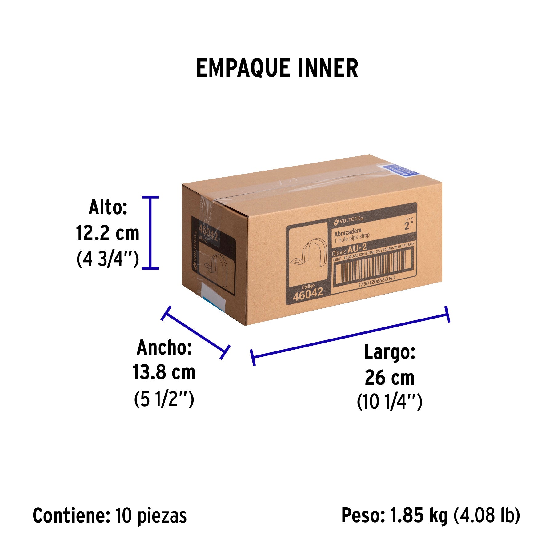 Abrazadera Uña Volteck 2" (50 mm) Bolsa 5 Piezas