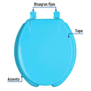 Asiento Corto con Tapa para Sanitario Azul Clasico Foset