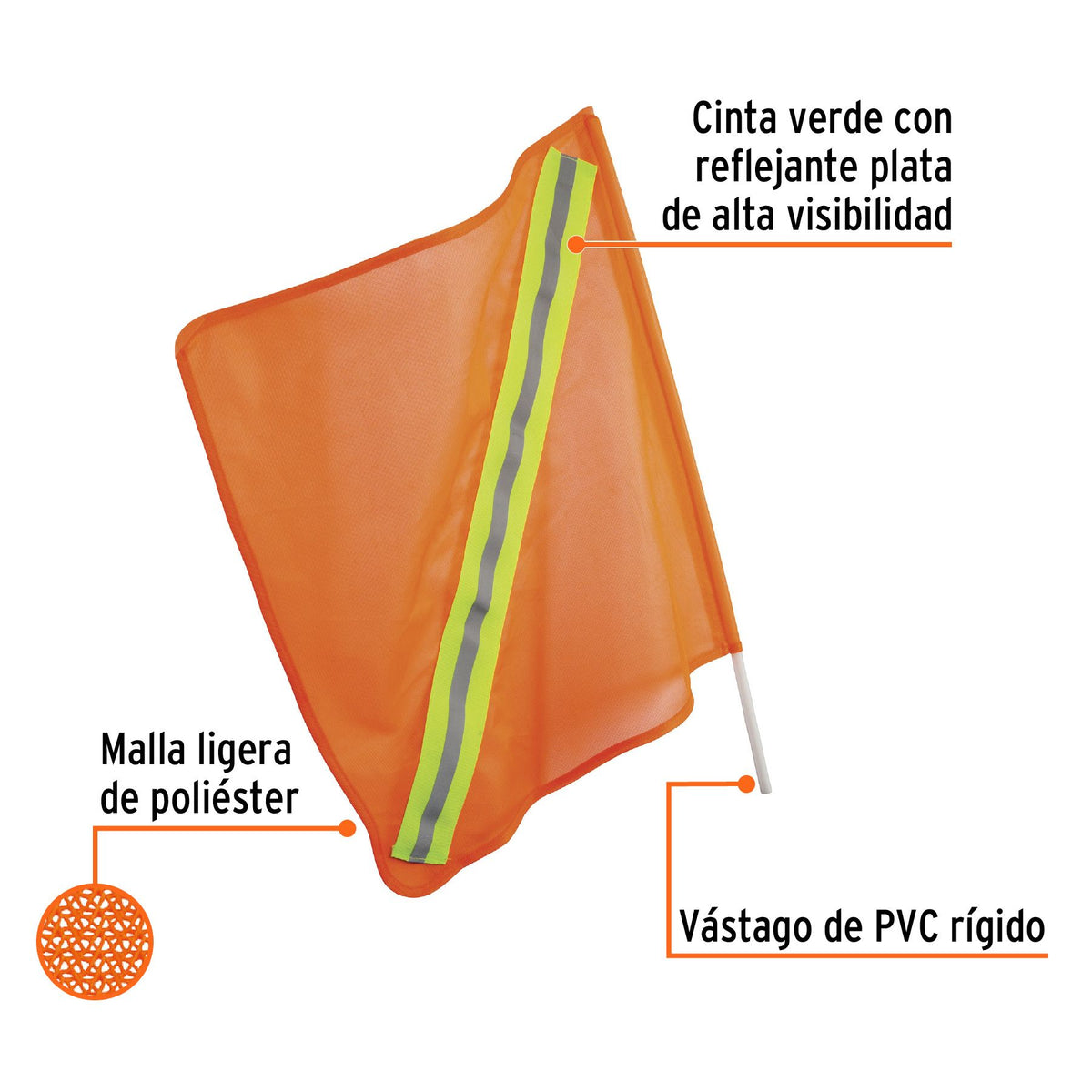 Banderola Vial con Reflejante Truper