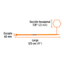 Barreta de Punta 7/8" X 125 cms Escoplo 60 mm Truper