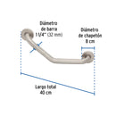 Barra Angular de Seguridad Acero Inoxidable 40 cms Foset