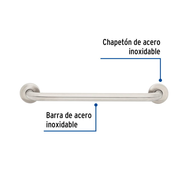 Barra Recta de Seguridad Acero Inoxidable 50 cms Foset