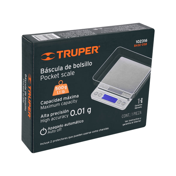 Bascula Electronica de Precision 500 gms Truper
