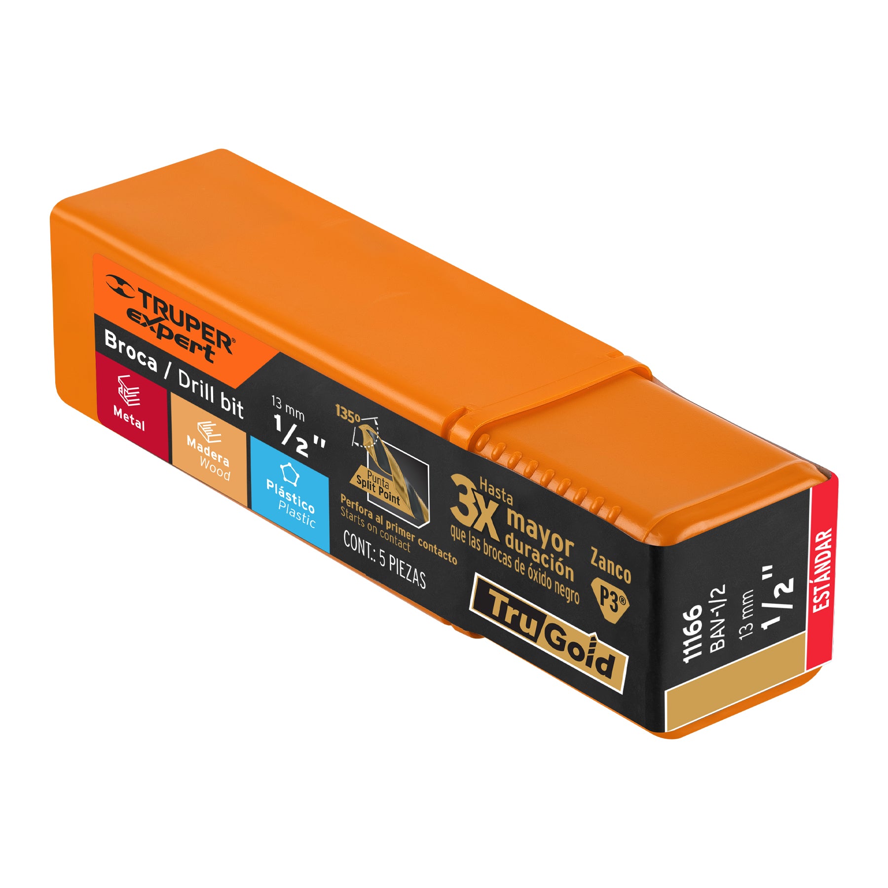 Broca de Acero M2 Alta Velocidad Truper 1/2"