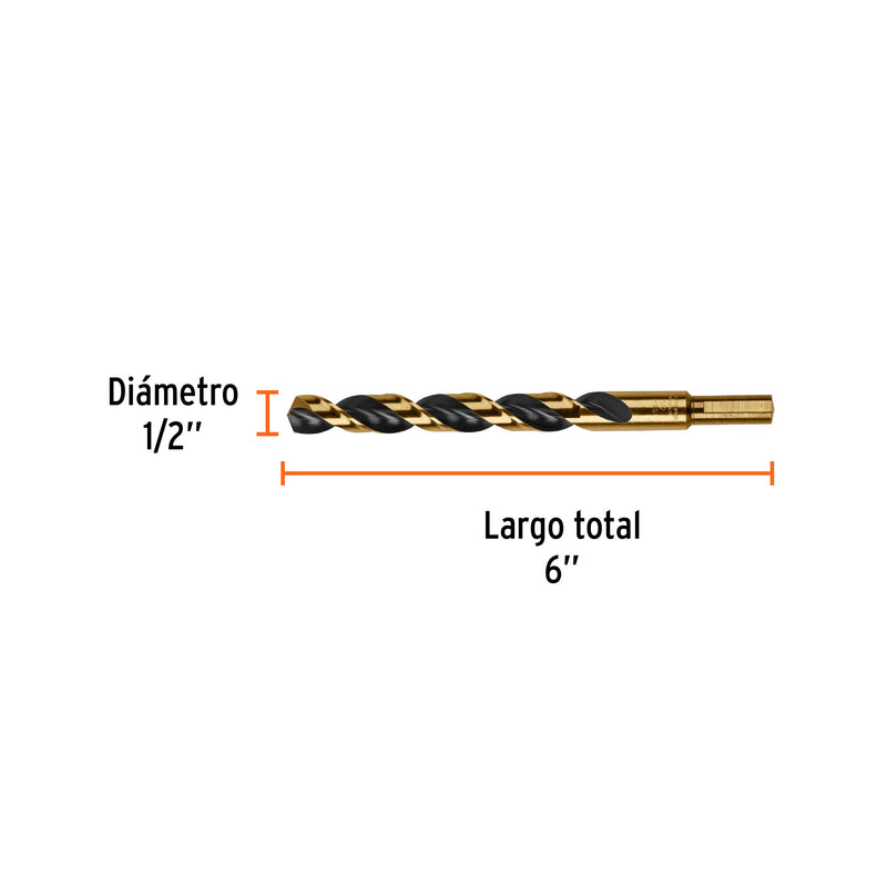 Broca de Acero M2 Alta Velocidad Truper 1/2"