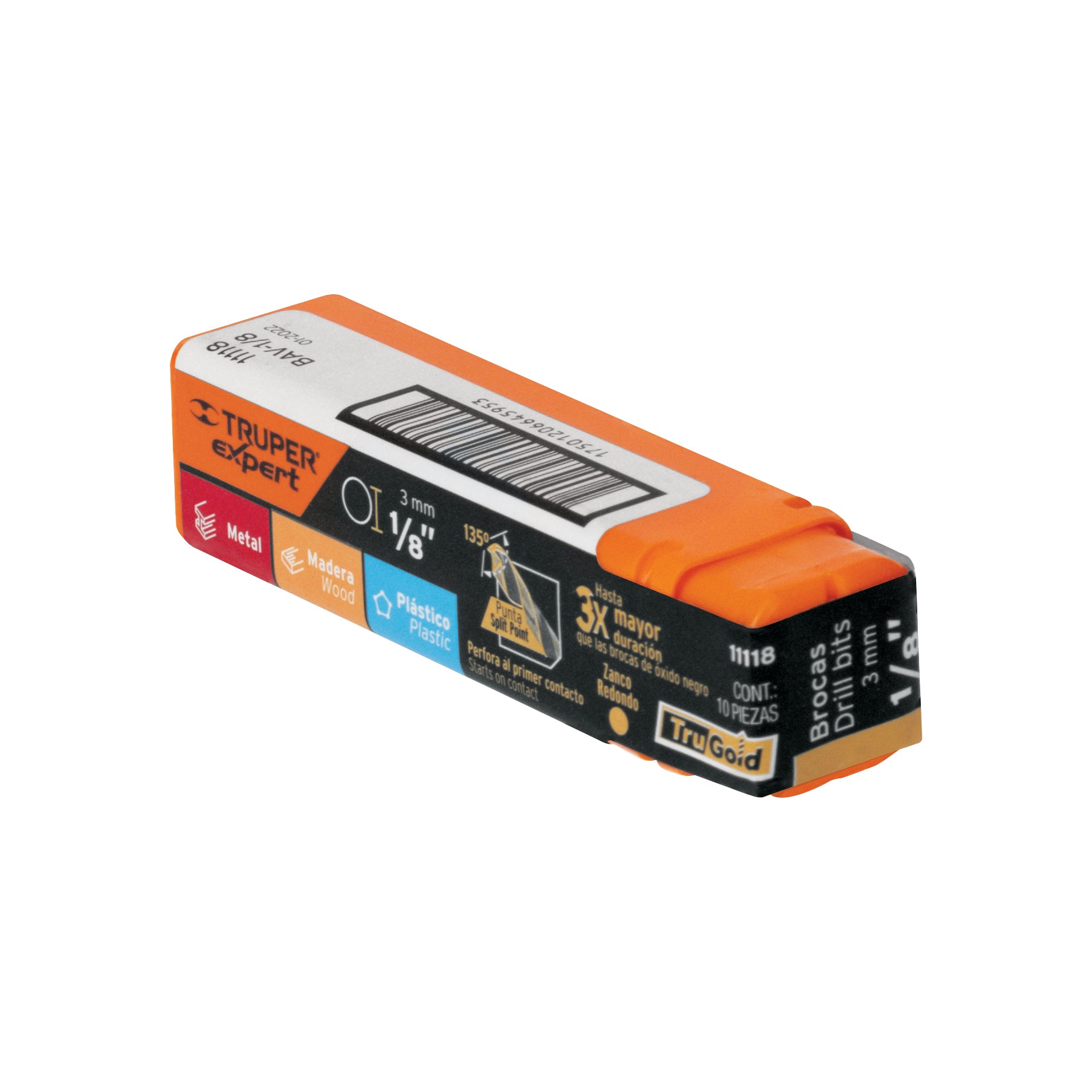 Broca de Acero M2 Alta Velocidad Truper 1/8"