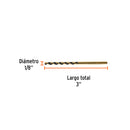 Broca de Acero M2 Alta Velocidad Truper 1/8"