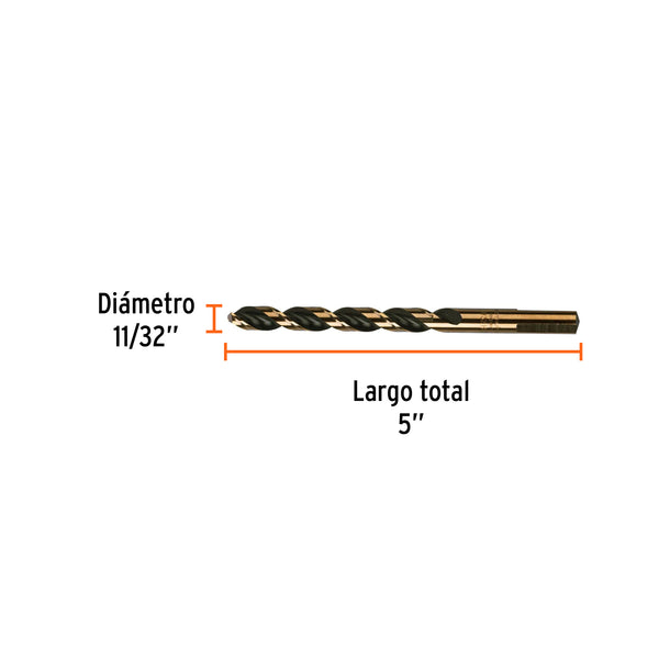 Broca de Acero M2 Alta Velocidad Truper 11/32"