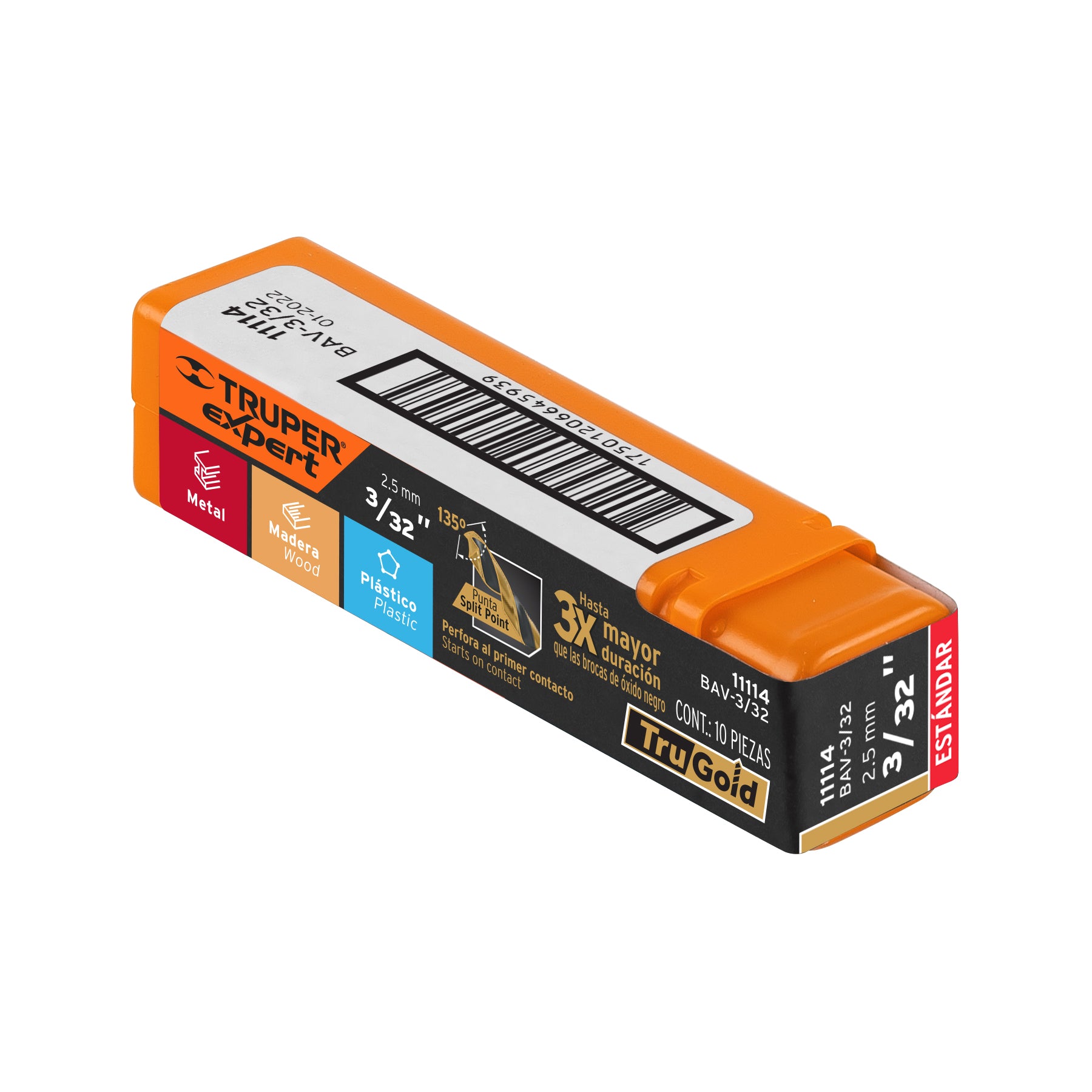 Broca de Acero M2 Alta Velocidad Truper 3/32"