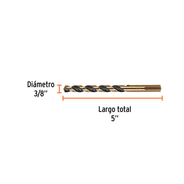 Broca de Acero M2 Alta Velocidad Truper 3/8"