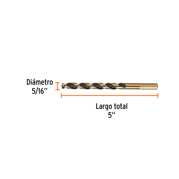 Broca de Acero M2 Alta Velocidad Truper 5/16"