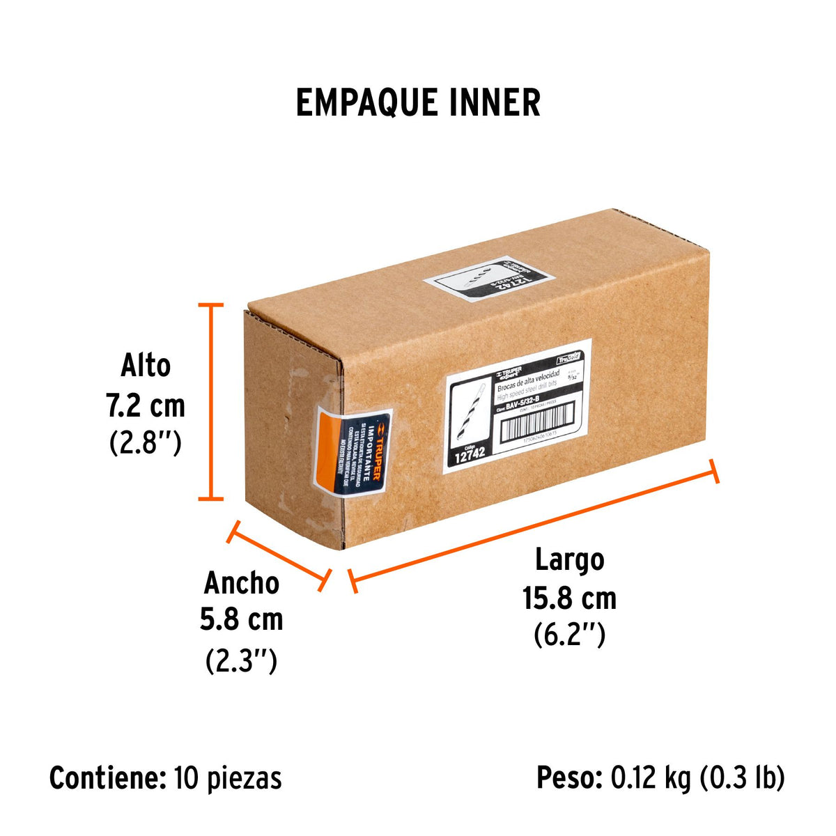 Broca de Acero M2 Alta Velocidad Truper 5/32" Blister