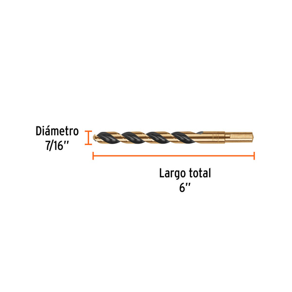 Broca de Acero M2 Alta Velocidad Truper 7/16"