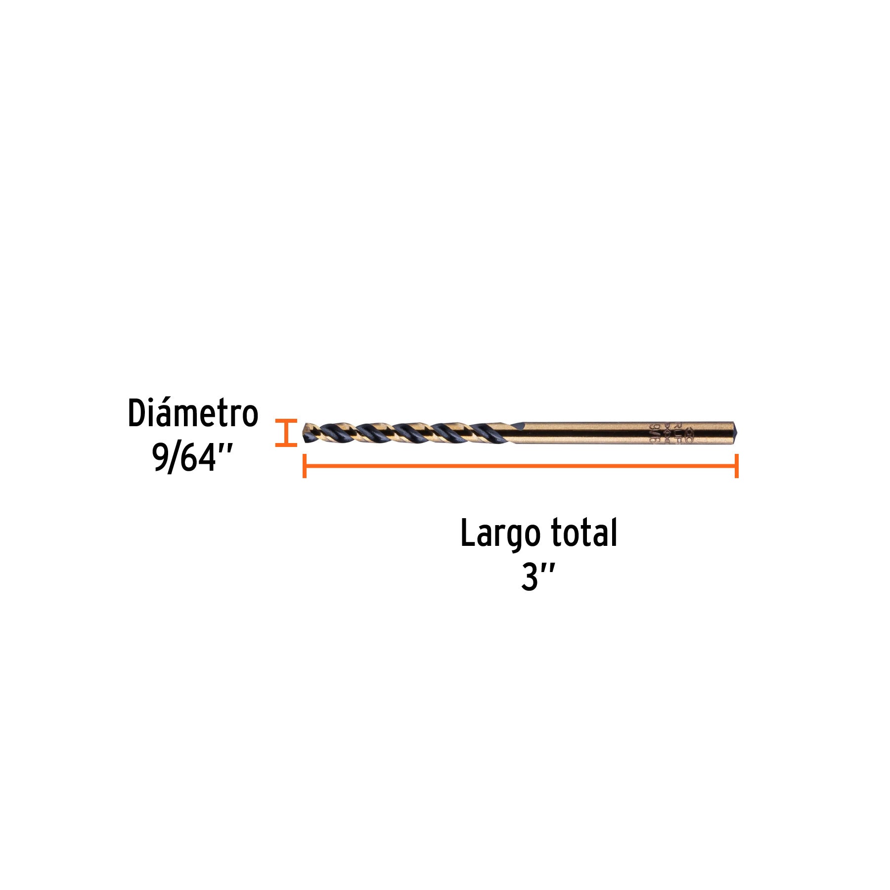Broca de Acero M2 Alta Velocidad Truper 9/64"