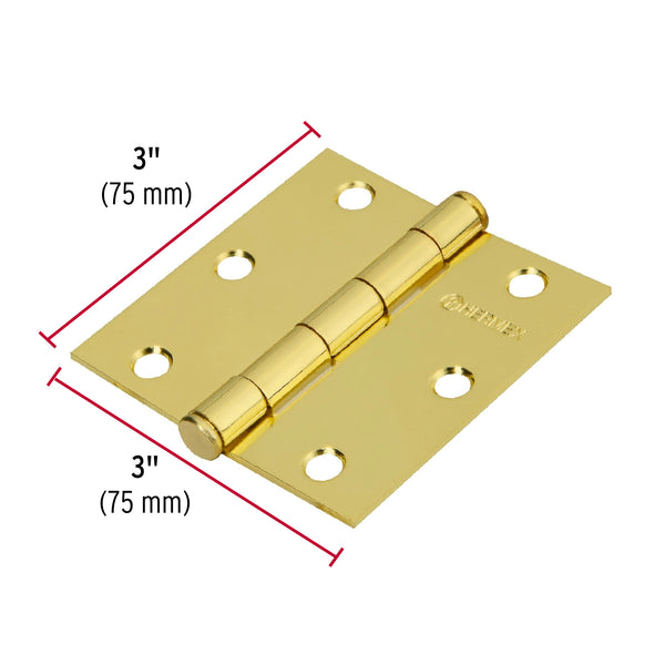 Bisagra Cuadrada Latonada Cabeza Plana Hermex 3"