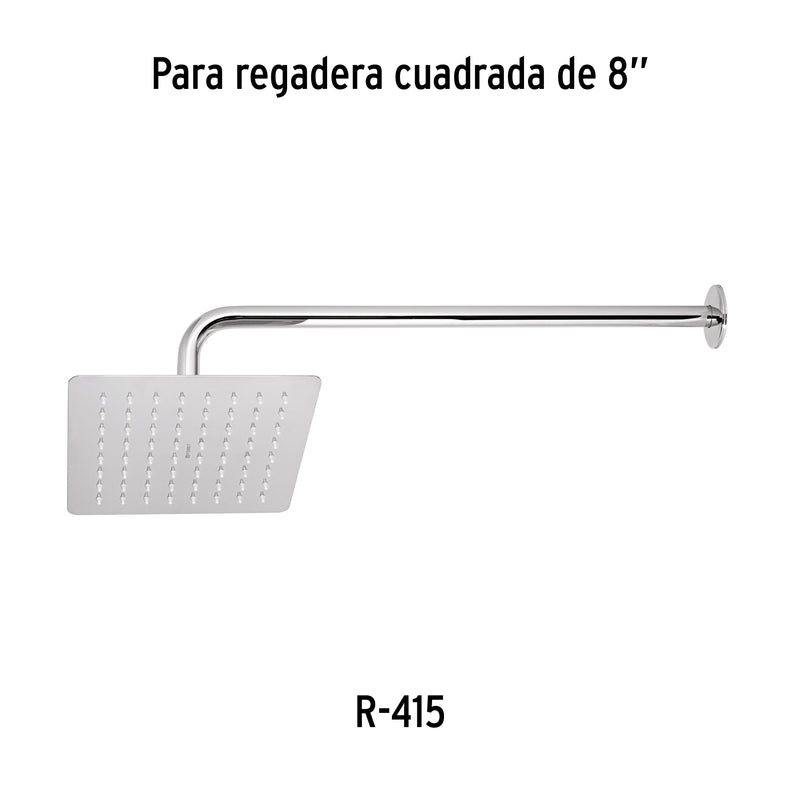 Brazo Cromado Recto con Chapeton para Regadera 50 cm Foset Tubig