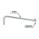 Brazo Cromado Recto con Chapeton para Regadera 50 cm Foset Tubig