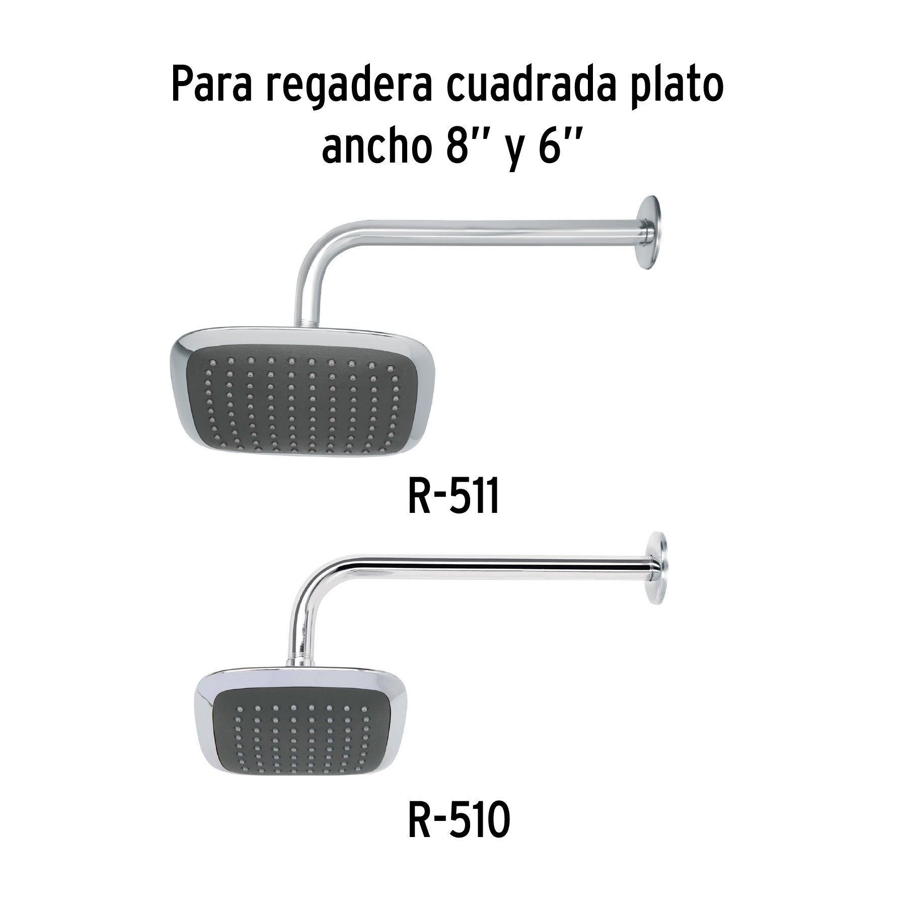 Brazo Cromado Tipo Gancho con Chapeton para Regadera 50 cm Foset