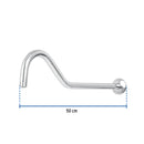 Brazo Cromado Tipo Gancho con Chapeton para Regadera 50 cm Foset