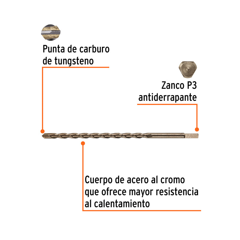 Broca para Concreto Truper 1/2" X 12"