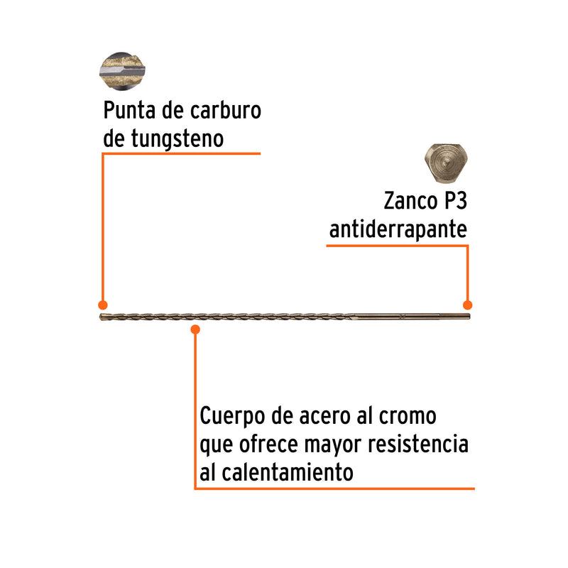 Broca para Concreto Truper 1/4" X 12"