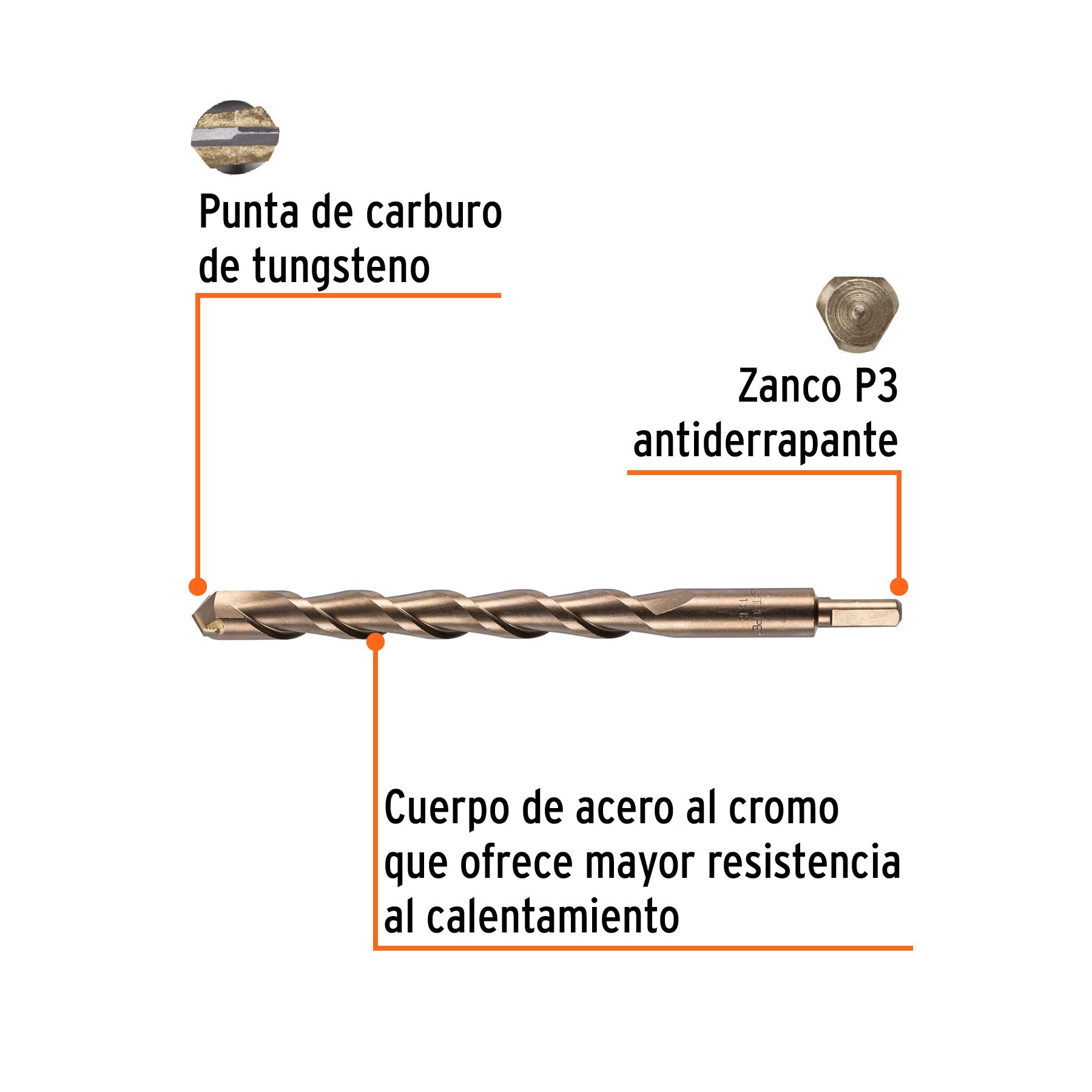 Broca para Concreto Truper 1" X 12"