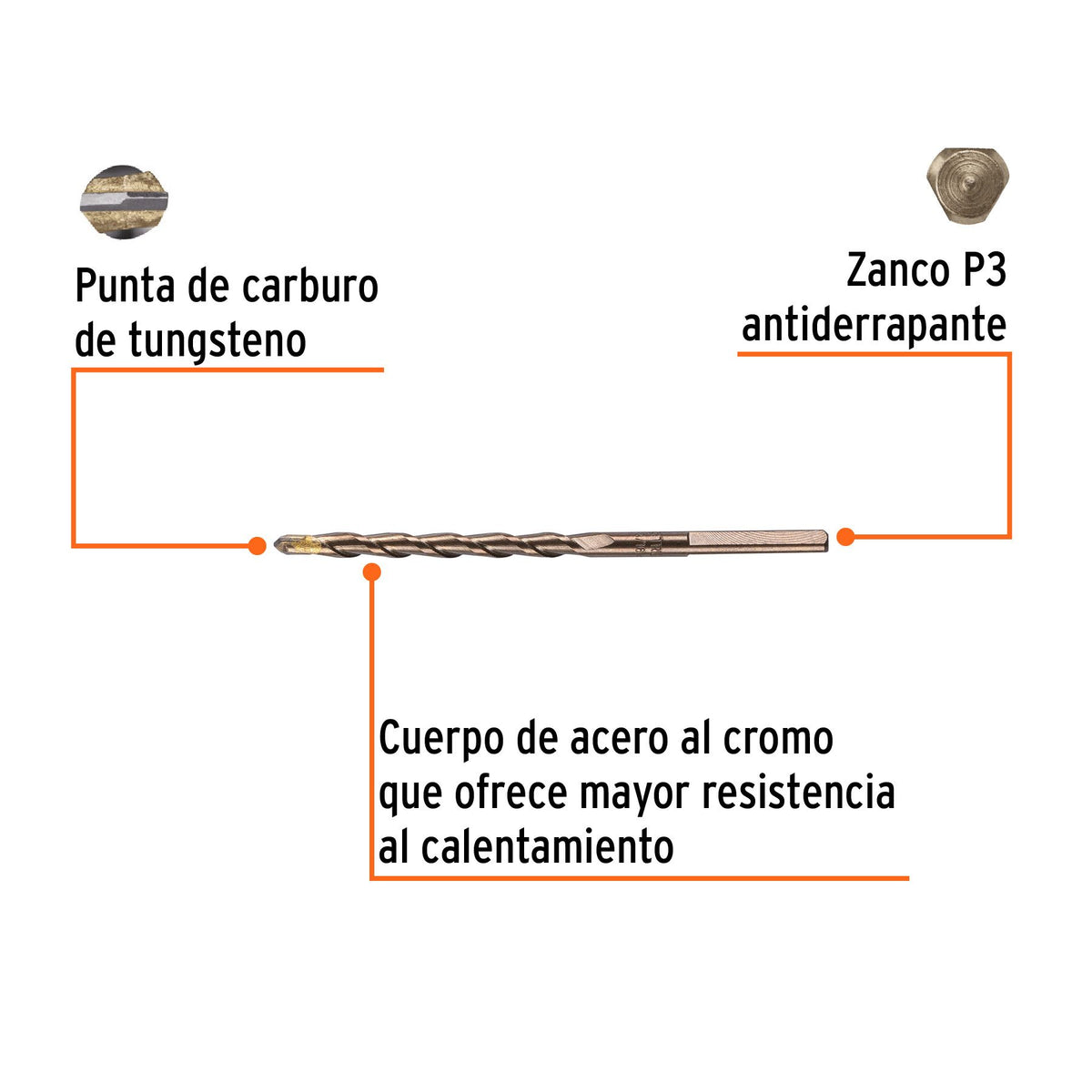 Broca para Concreto Truper 3/16" X 4" Blister
