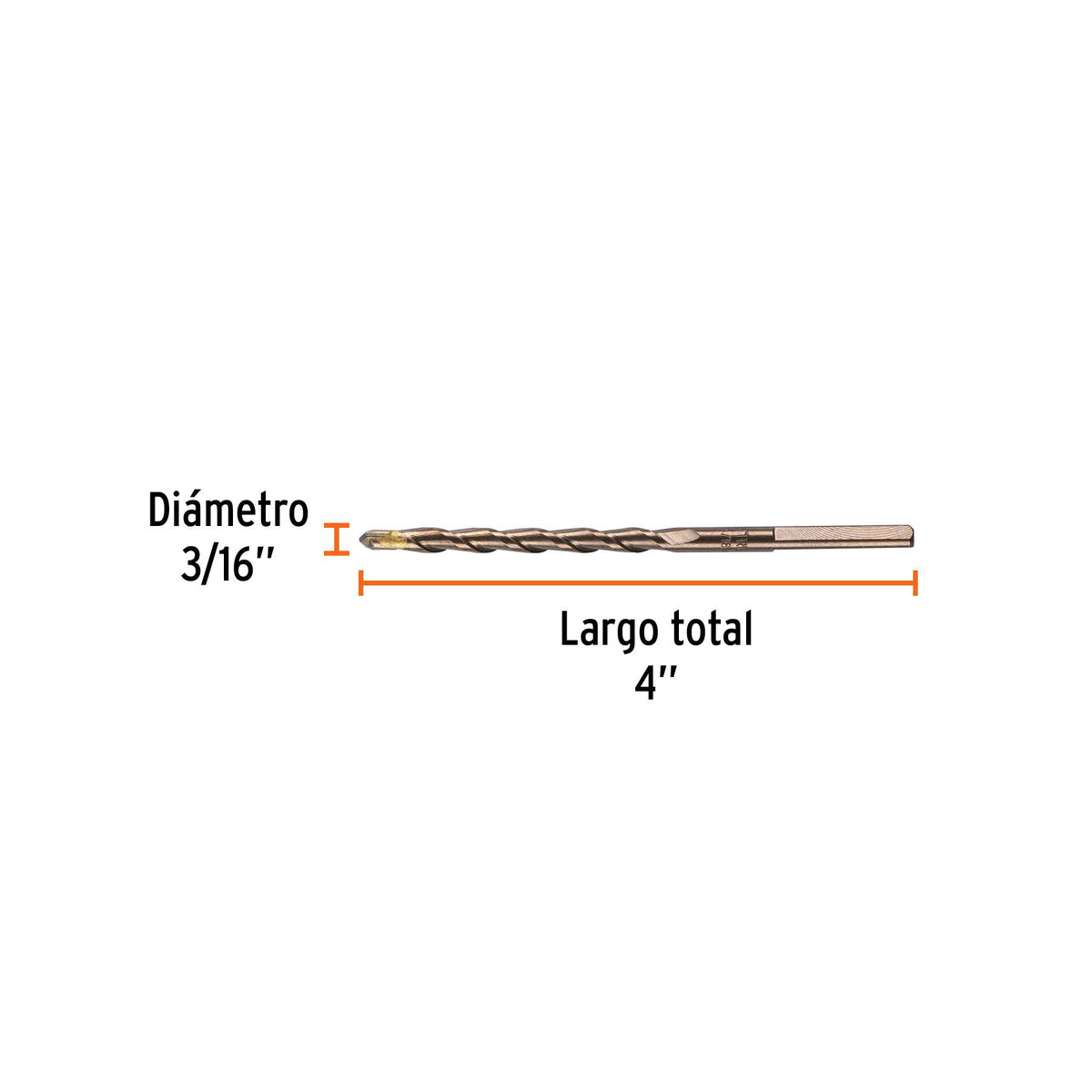 Broca para Concreto Truper 3/16" X 4" Blister