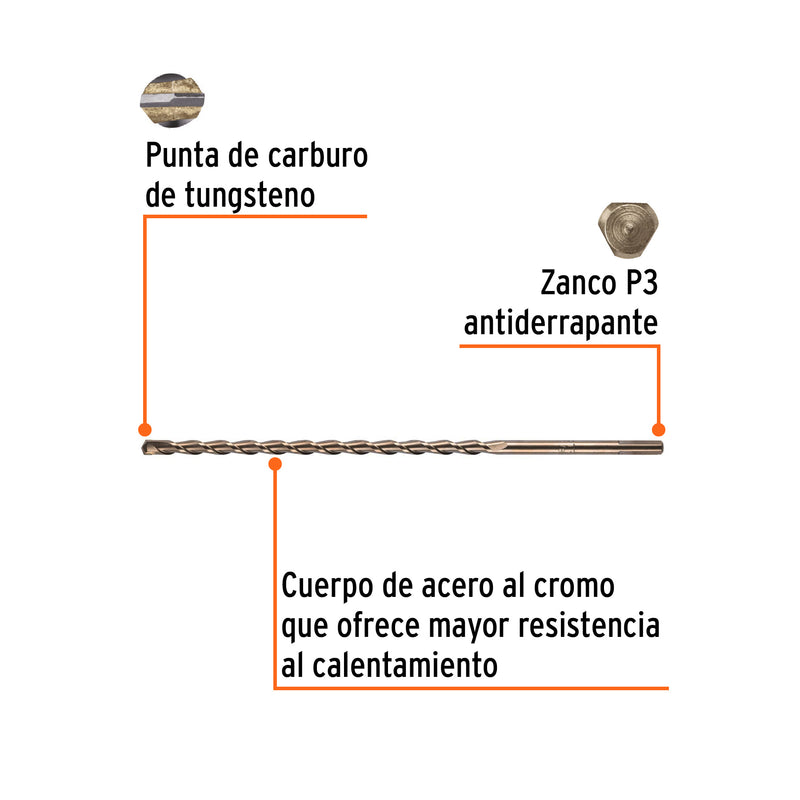 Broca para Concreto Truper 3/8" X 12"