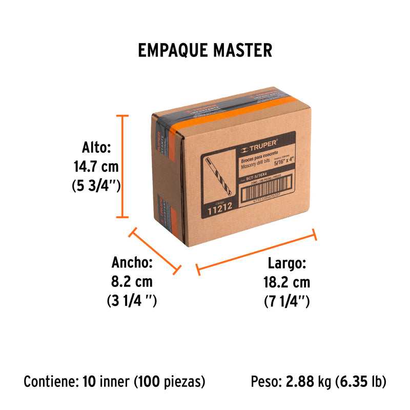 Broca para Concreto Truper 5/16" X  4"