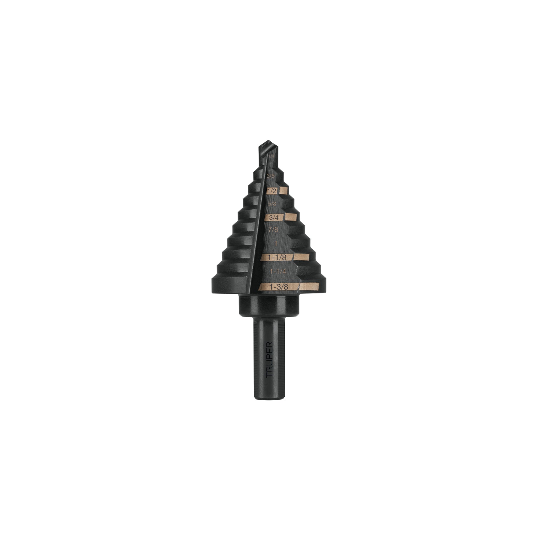 Broca Escalonada Oxido Negro 10 Escalones 1/4 a 1-3/8" Truper