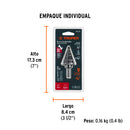 Broca Escalonada Oxido Negro 10 Escalones 1/4 a 1-3/8" Truper