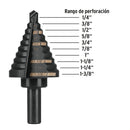 Broca Escalonada Oxido Negro 10 Escalones 1/4 a 1-3/8" Truper