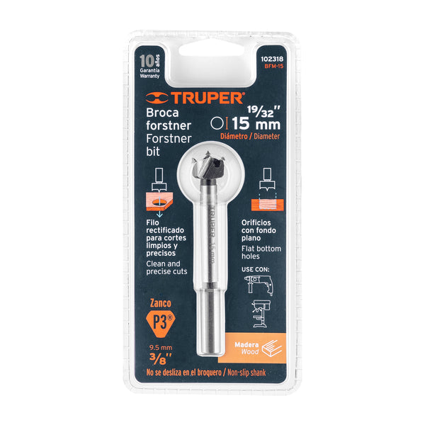 Broca Forstner para Madera 15 mm TRUPER