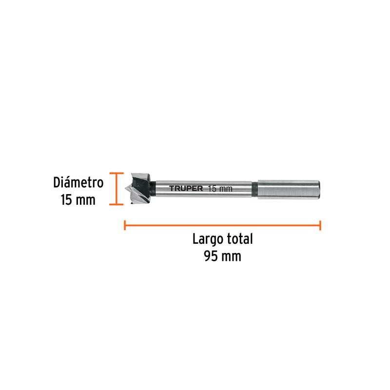 Broca Forstner para Madera 15 mm TRUPER