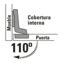 Bisagra Bidimensional Cobertura Interna 110° Hermex