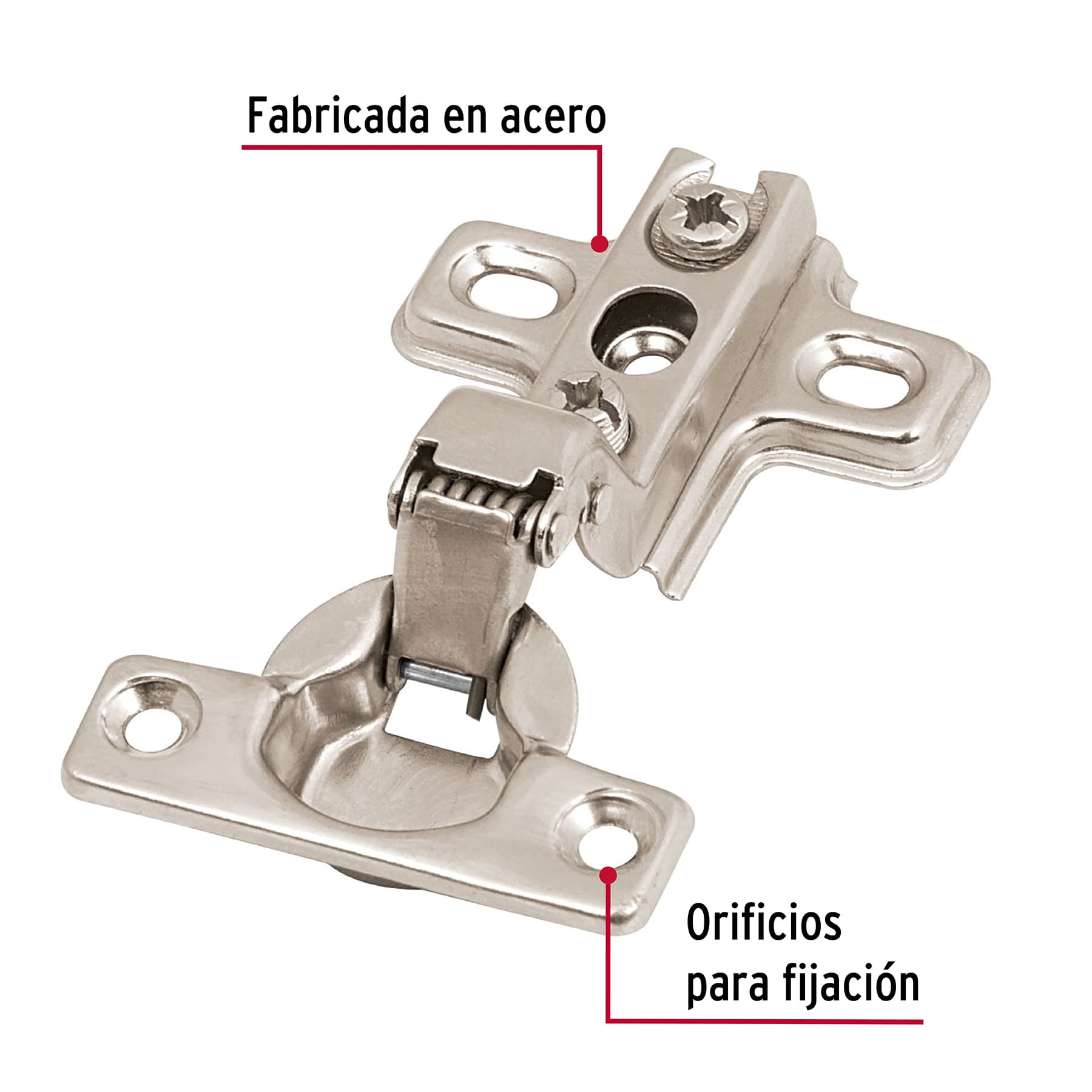 Bisagra Bidimensional Cobertura Interna 95° Hermex