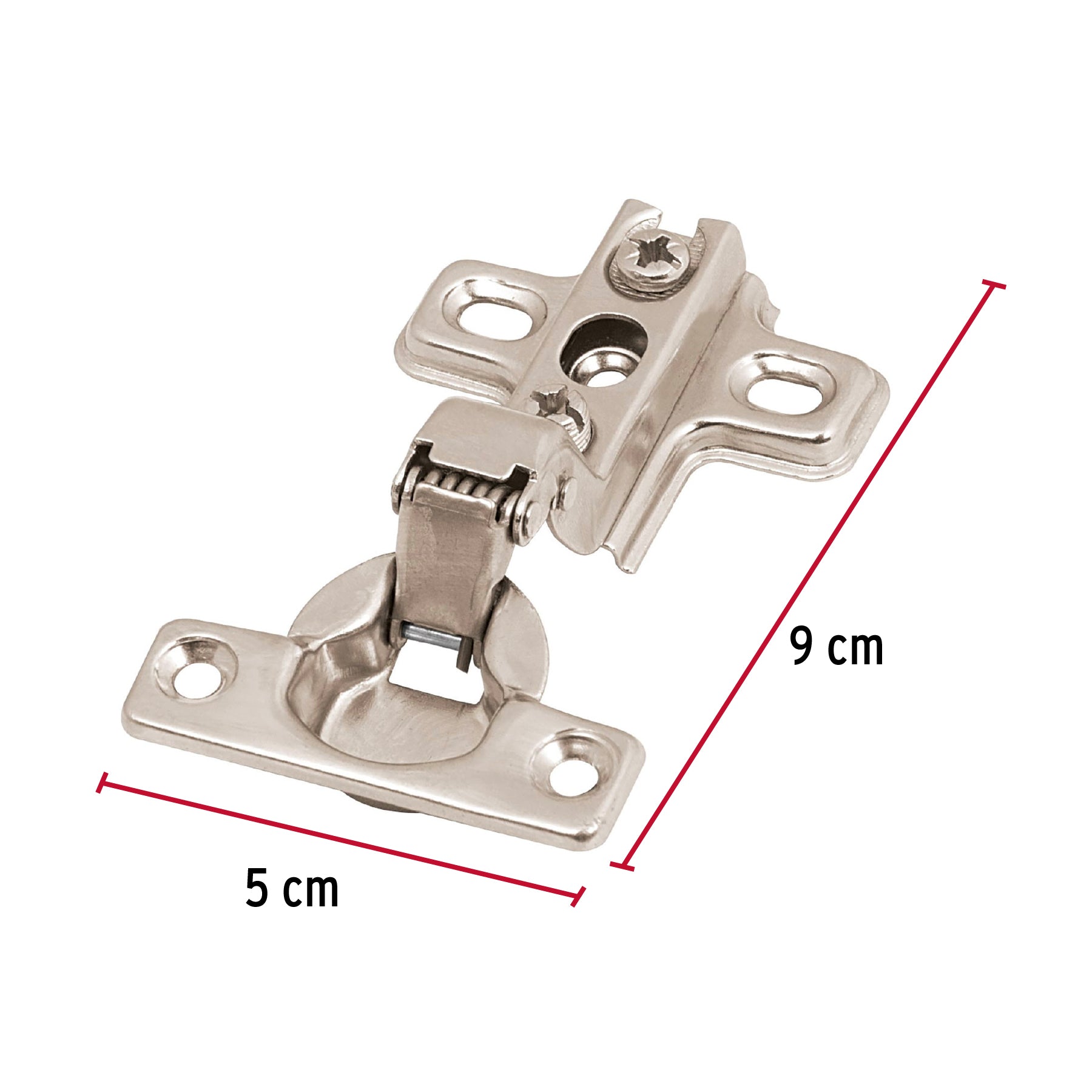 Bisagra Bidimensional Cobertura Interna 95° Hermex