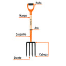 Bieldo para Jardin 4 Dientes Mango 30" Truper