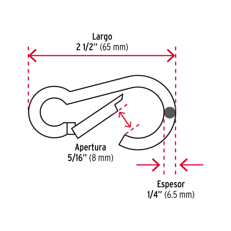 Bandola Mosqueton de Acero Fiero 1/4" (6.5 mm)