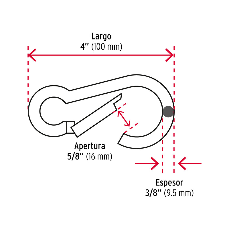 Bandola Mosqueton de Acero Fiero 3/8" (9.5 mm)