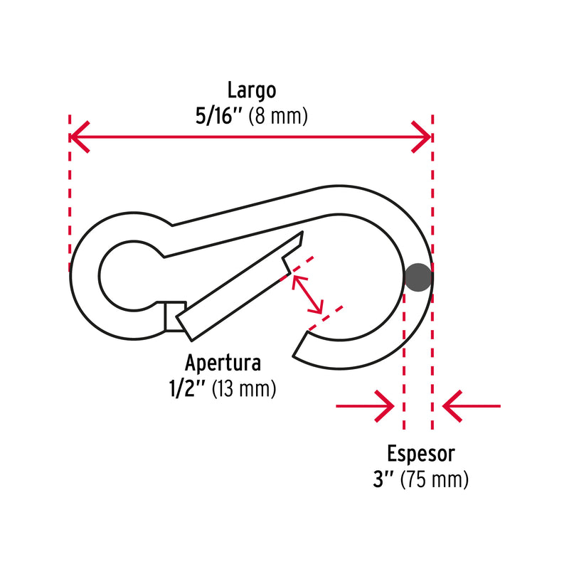 Bandola Mosqueton de Acero Fiero 5/16" (8 mm)