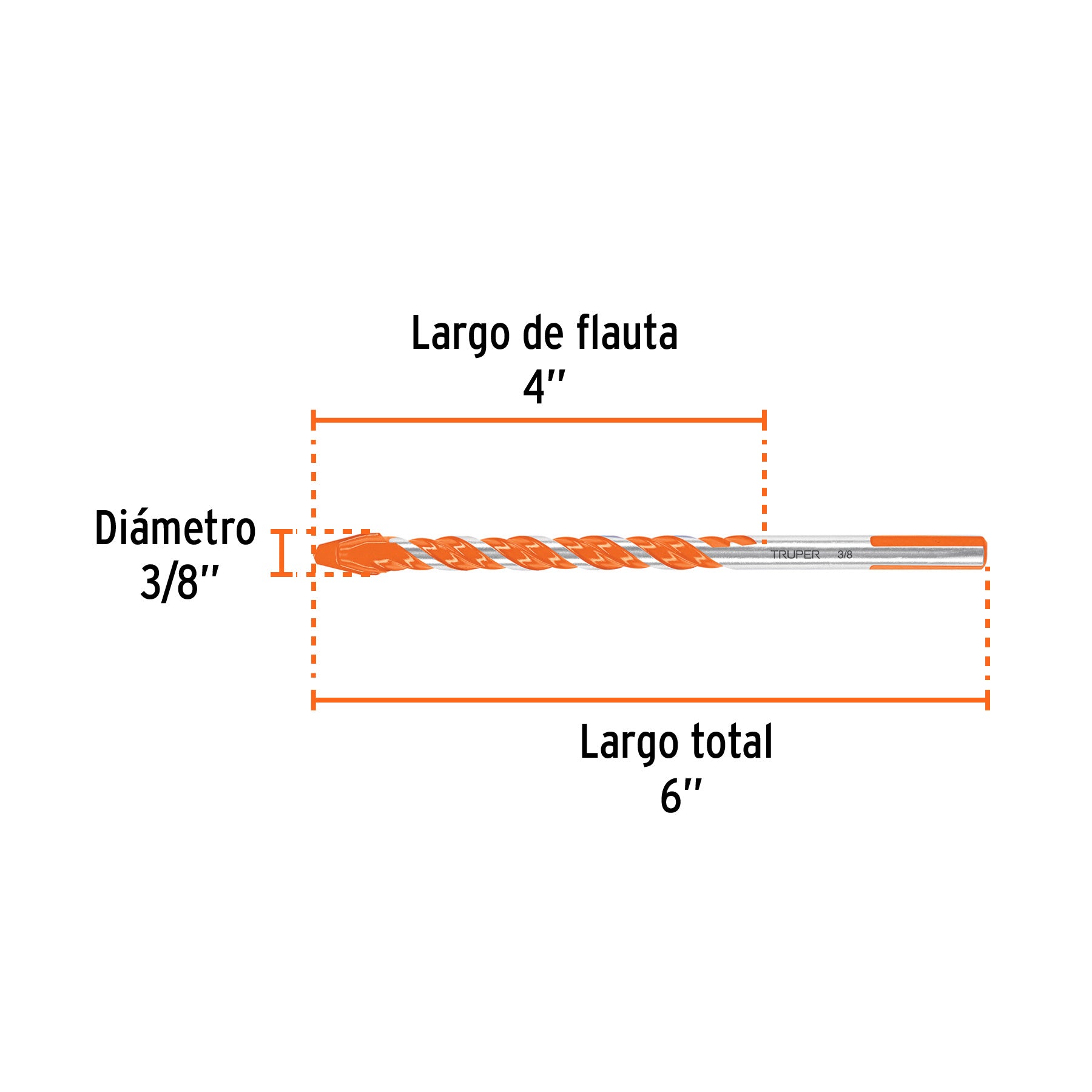 Broca Multimaterial 3/8" x 6" Truper