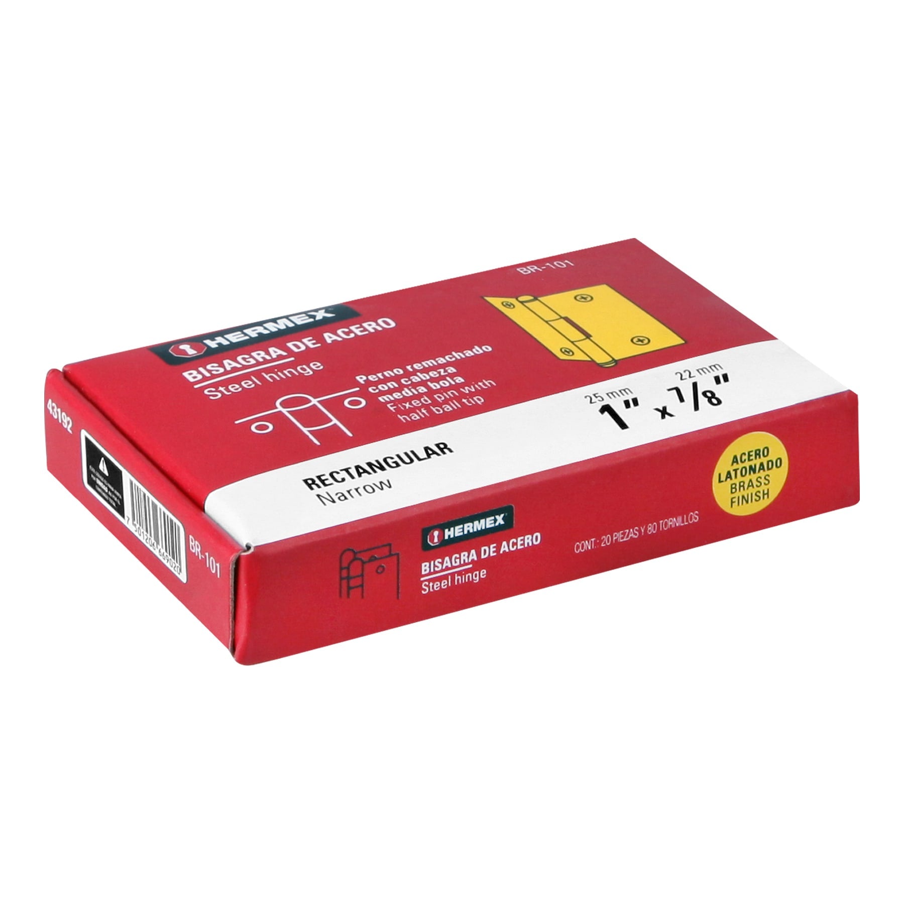 Bisagra Rectangular HERMEX Acero Latonado 1" X 7/8"